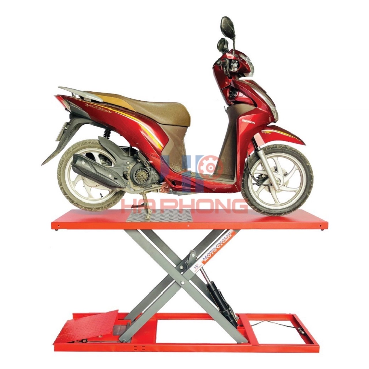 BÀN NÂNG XE MÁY CƠ BẢN (CÓ TẤM DẪN) HP-002CB